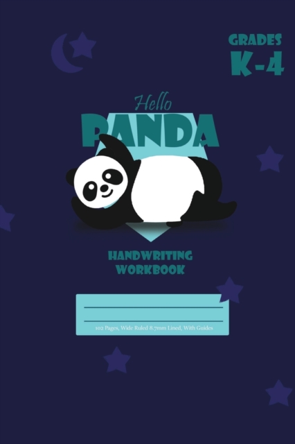 Hello Panda Primary Handwriting k-4 Workbook, 51 Sheets, 6 x 9 Inch Blue Cover, Paperback / softback Book