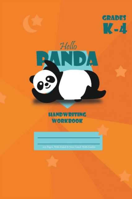 Hello Panda Primary Handwriting k-4 Workbook, 51 Sheets, 6 x 9 Inch Orange Cover, Paperback / softback Book