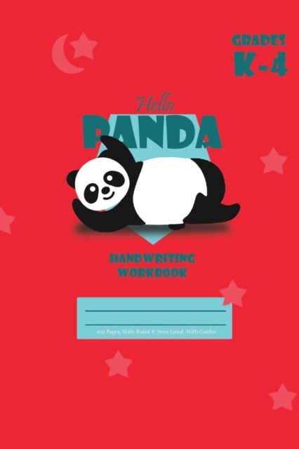Hello Panda Primary Handwriting k-4 Workbook, 51 Sheets, 6 x 9 Inch Red Cover, Paperback / softback Book