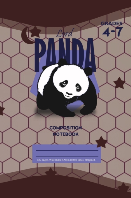 Lord Panda Primary Composition 4-7 Notebook, 102 Sheets, 6 x 9 Inch Coffee Cover, Paperback / softback Book