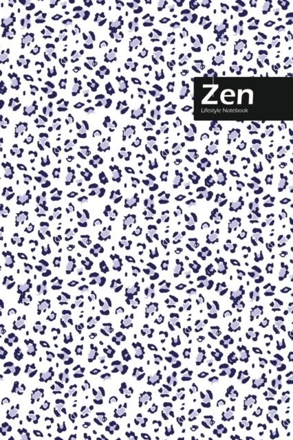 Zen Lifestyle, Animal Print, Write-in Notebook, Dotted Lines, Wide Ruled, Medium Size 6 x 9 Inch (Blue), Paperback / softback Book