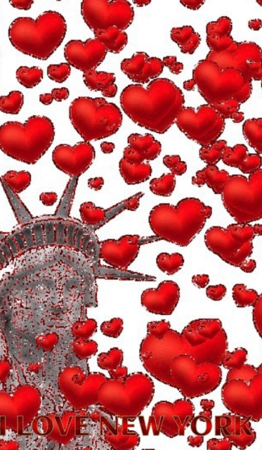 Statue Of liberty I love New York red hearts glitter blank creative Valentine's Journal : Statue Of liberty red heart glitter blank creative Valentine's Journal, Hardback Book