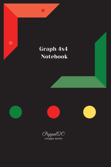Graph 4x4 Notebook -Black Cover -124 pages-6x9-Inches, Paperback / softback Book