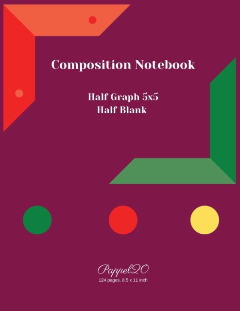 College Notebook Half Graph 5x5 - Half Blank--124 pages -8.5x11 Inches, Paperback / softback Book