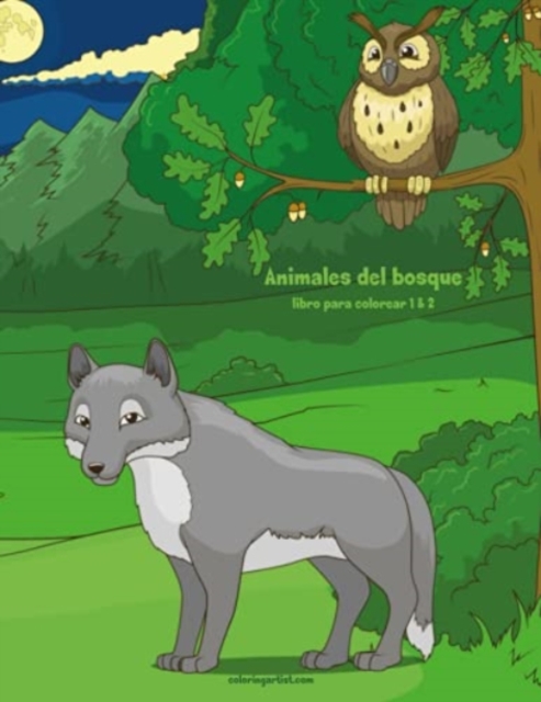 Animales del bosque libro para colorear 1 & 2, Paperback / softback Book