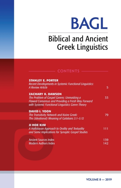 Biblical and Ancient Greek Linguistics, Volume 8, Paperback / softback Book