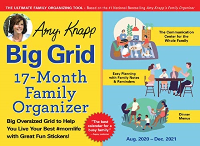 2021 Amy Knapp's Big Grid Family Organizer Wall Calendar : August 2020-December 2021, Calendar Book
