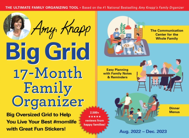 2023 Amy Knapp's Big Grid Family Organizer Wall Calendar : August 2022-December 2023, Calendar Book