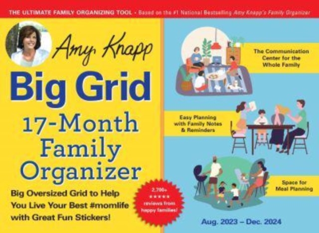 2024 Amy Knapp's Big Grid Family Organizer Wall Calendar : August 2023 - December 2024, Calendar Book