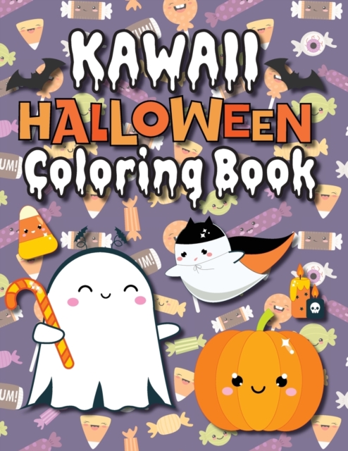 Kawaii Halloween Coloring Book : (Ages 4-8, 6-12, 8-12, 12+) Full-Page Monsters, Spooky Animals, and More! (Halloween Gift for Kids, Grandkids, Adults, Holiday), Paperback / softback Book