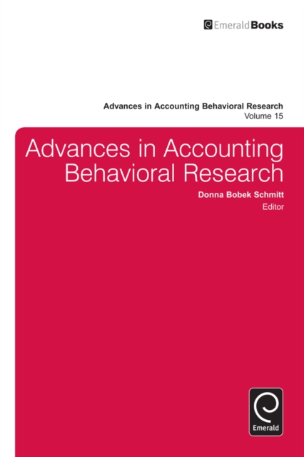 Advances in Accounting Behavioral Research, Hardback Book