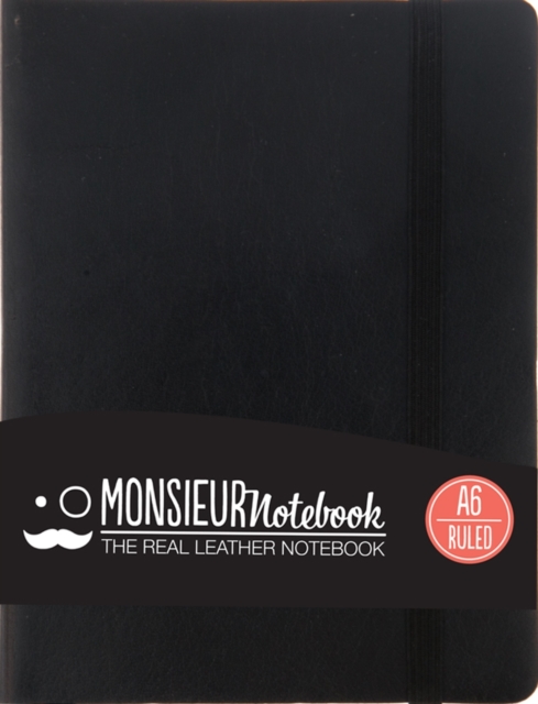 Monsieur Notebook Leather Journal - Black Ruled Small A6, Leather / fine binding Book