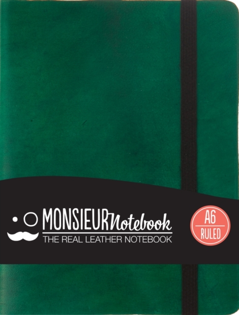 Monsieur Notebook Leather Journal - Green Ruled Small A6, Leather / fine binding Book