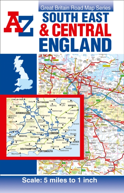 South East & Central England Road Map, Sheet map, folded Book