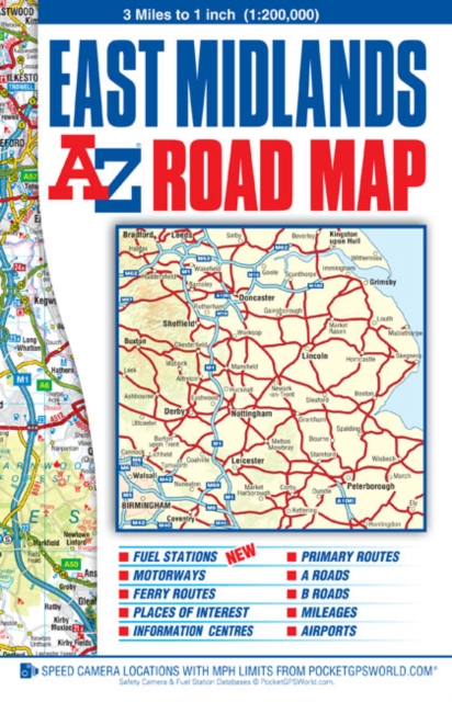 East Midlands Road Map, Sheet map, folded Book
