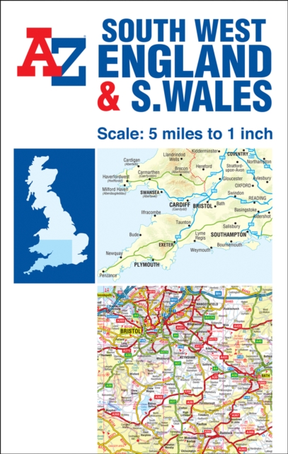 South West England & South Wales Road Map, Sheet map, folded Book