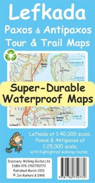 Lefkada, Paxos and Antipaxos Tour and Trail Maps, Sheet map, folded Book
