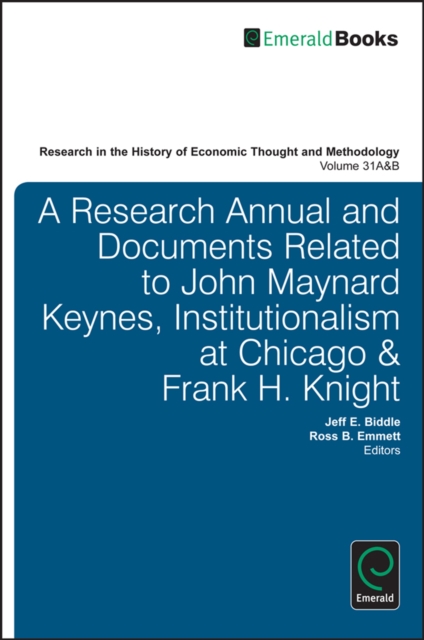 A Research Annual and Documents Related to John Maynard Keynes, Institutionalism at Chicago & Frank H. Knight, Multiple-component retail product Book