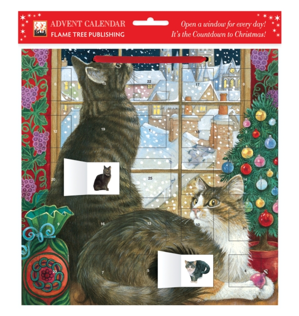 Ivory Cats by Lesley Anne Ivory: Christmas Window advent calendar (with stickers), Calendar Book
