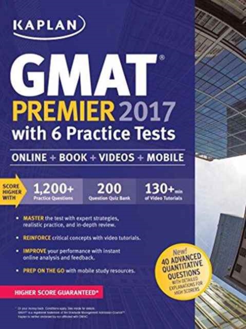 Kaplan GMAT Premier 2016 with 6 Practice Tests, Paperback / softback Book