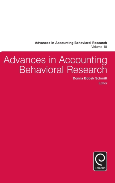 Advances in Accounting Behavioral Research, Hardback Book