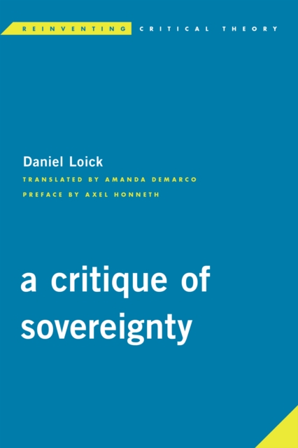 A Critique of Sovereignty, Hardback Book
