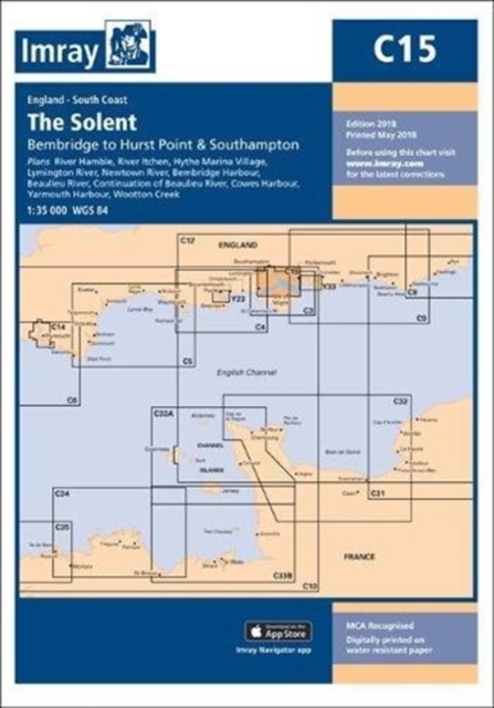 Imray Chart C15 : The Solent - Bembridge to Hurst Point and Southampton, Sheet map, folded Book