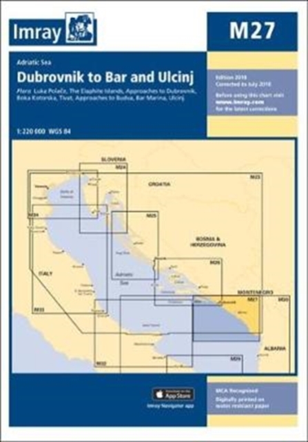 Imray Chart M27 : Dubrovnik to Bar and Ulcinj, Sheet map, folded Book