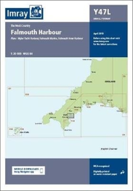 Imray Chart Y47 Falmouth Harbour Laminated : Laminated Y47 Falmouth Harbour (Small Format), Sheet map, flat Book