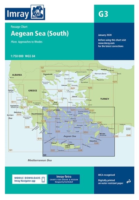 G3 Aegean Sea (South), Sheet map, folded Book