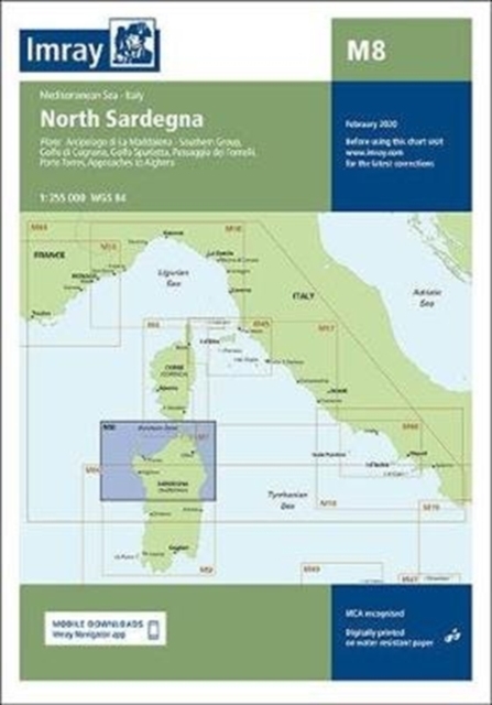 Imray Chart M8 : North Sardegna, Sheet map, folded Book