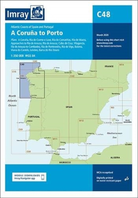 Imray Chart C48 : A Coruna to Porto, Sheet map, folded Book