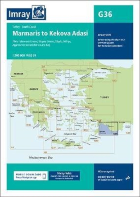 Imray Chart G36 Turkey - South Coast : Marmaris to Kekova Adasi, Sheet map, folded Book