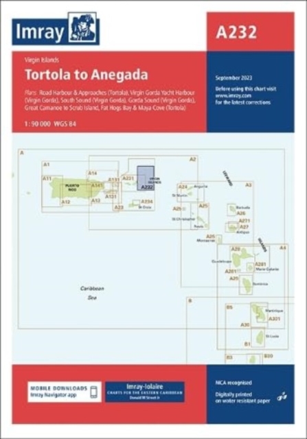 Imray Chart A232 : Tortola to Anegada, Sheet map, folded Book