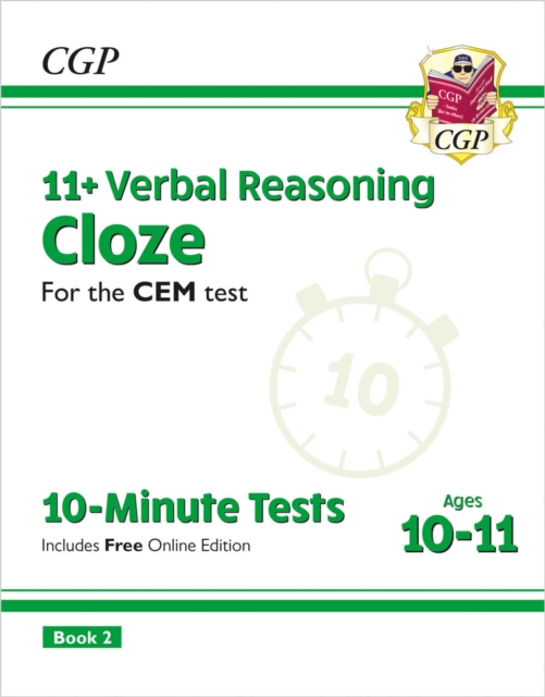 11+ CEM 10-Minute Tests: Verbal Reasoning Cloze - Ages 10-11 Book 2 (with Online Edition), Multiple-component retail product, part(s) enclose Book
