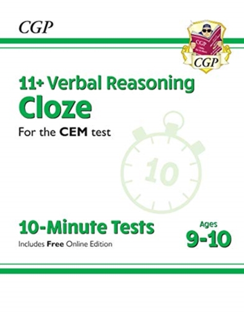 11+ CEM 10-Minute Tests: Verbal Reasoning Cloze - Ages 9-10 (with Online Edition), Paperback / softback Book