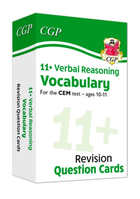 11+ CEM Revision Question Cards: Verbal Reasoning Vocabulary - Ages 10-11, Hardback Book