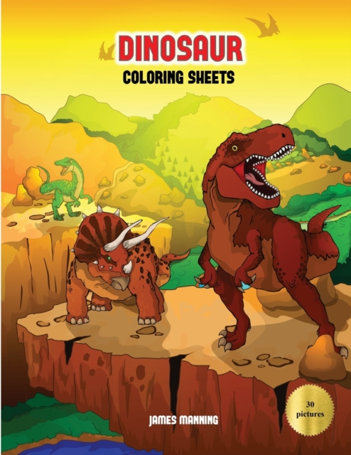 Dinosaur Coloring Sheets : A Dinosaur Coloring (Colouring) Book with 30 Beautiful Coloring (Colouring) Pages of Dinosaurs for Kids to Color (Colour), Paperback / softback Book