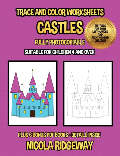TRACE AND COLOR WORKSHEETS  CASTLES : TH, Paperback Book