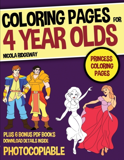 PRINCESS COLORING PAGES  COLORING PAGES, Paperback Book