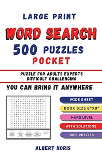 Word Search 500 Puzzles Pocket : Large Print 500 Puzzles Hard Level - Pocket You Can Bring It Anywhere, Hardback Book