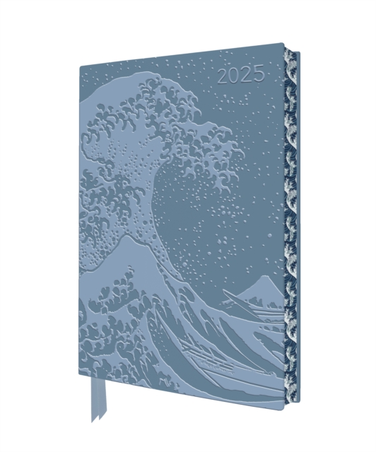Katsushika Hokusai: The Great Wave 2025 Artisan Art Vegan Leather Diary Planner - Page to View with Notes, Diary or journal Book