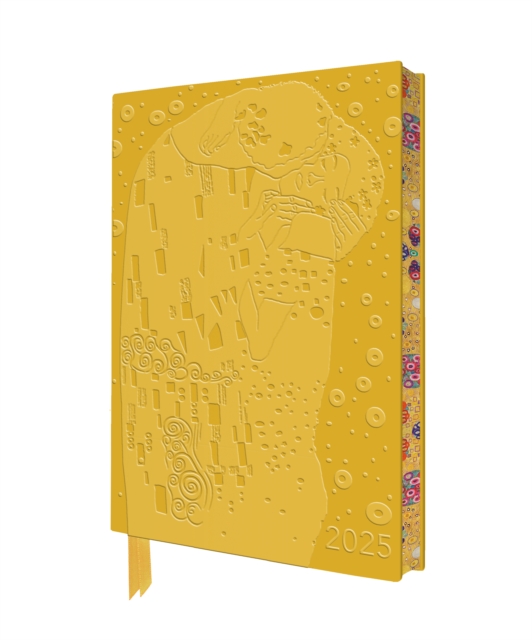 Klimt: The Kiss 2025 Artisan Art Vegan Leather Diary Planner - Page to View with Notes, Diary or journal Book