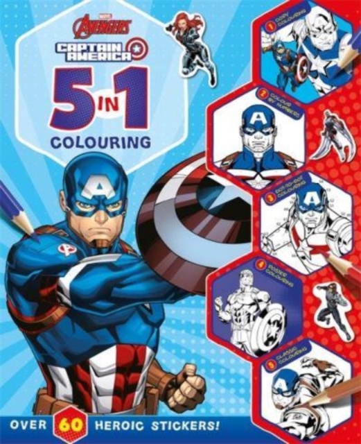 Marvel Avengers Captain America: 5 in 1 Colouring, Paperback / softback Book
