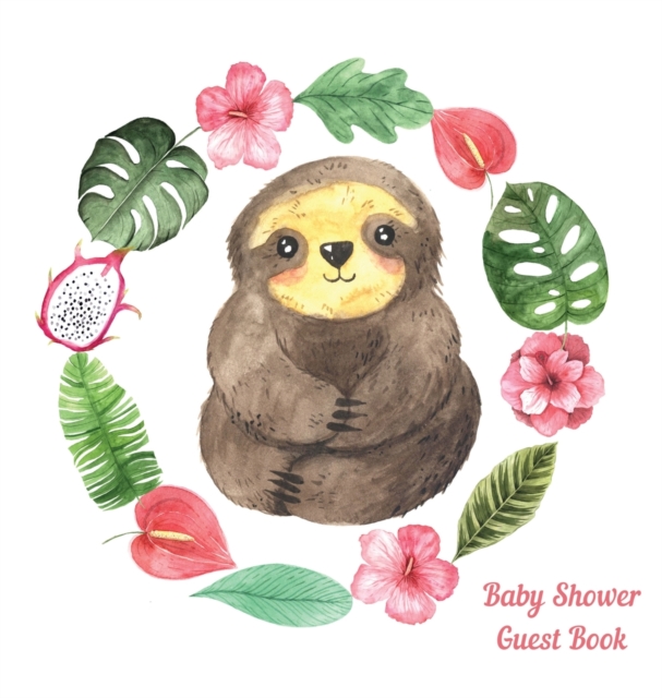 Sloth Baby Shower guest book, Hardback Book
