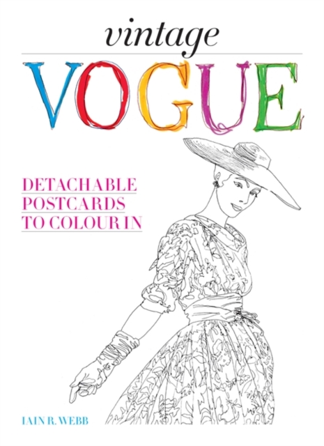 Vintage Vogue : Detachable postcards to colour in, Hardback Book
