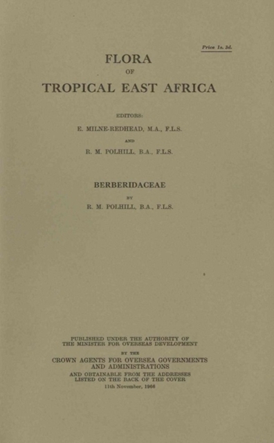 Flora of Tropical East Africa: Berberidaceae : Berberidaceae, Paperback / softback Book
