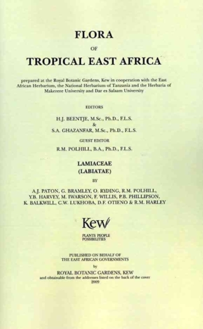 Flora of Tropical East Africa: Lamiaceae (Labiatae), Paperback / softback Book