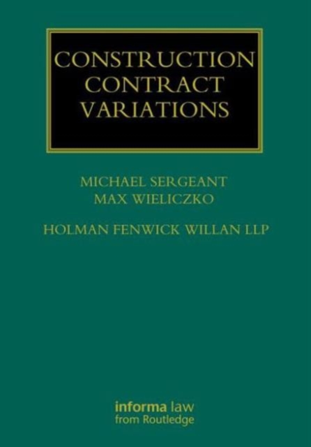 Construction Contract Variations, Hardback Book
