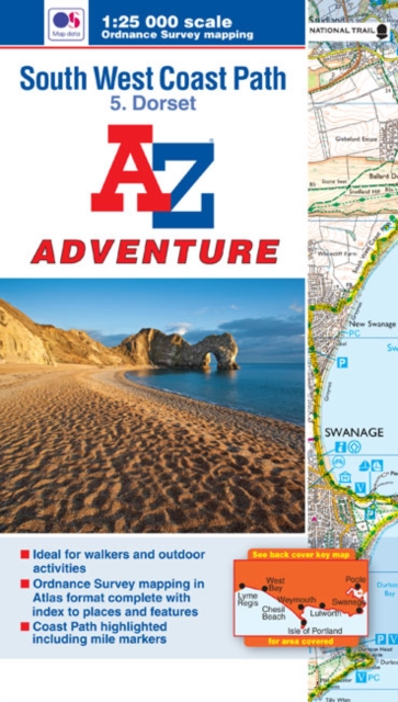 SW Coast Path Dorset Adventure Atlas, Paperback Book